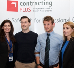 Michelle Kilcar and Cliona O'Malley from Hero Recruitment pictured with the O'Donovan Brothers