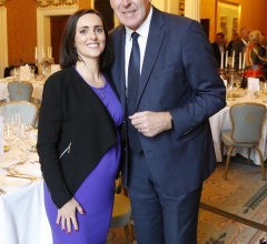 NO REPRO FEE 26/09/2018 National Recruitment Federation Fellowship event. Pictured are (LtoR) Aine McGroarty and Packie Bonner at the National Recruitment Federation Fellowship event in The Shelbourne Hotel. Photo: Sasko Lazarov/Photocall Ireland