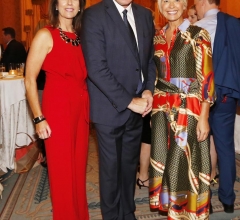 NO REPRO FEE 26/09/2018 National Recruitment Federation Fellowship event. Pictured are (LtoR) Geraldine King, Packie Bonner and Sharon Bannerton at the National Recruitment Federation Fellowship event in The Shelbourne Hotel. Photo: Sasko Lazarov/Photocall Ireland