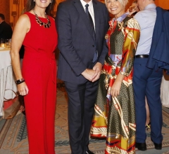 NO REPRO FEE 26/09/2018 National Recruitment Federation Fellowship event. Pictured are (LtoR) Geraldine King, Packie Bonner and Sharon Bannerton at the National Recruitment Federation Fellowship event in The Shelbourne Hotel. Photo: Sasko Lazarov/Photocall Ireland